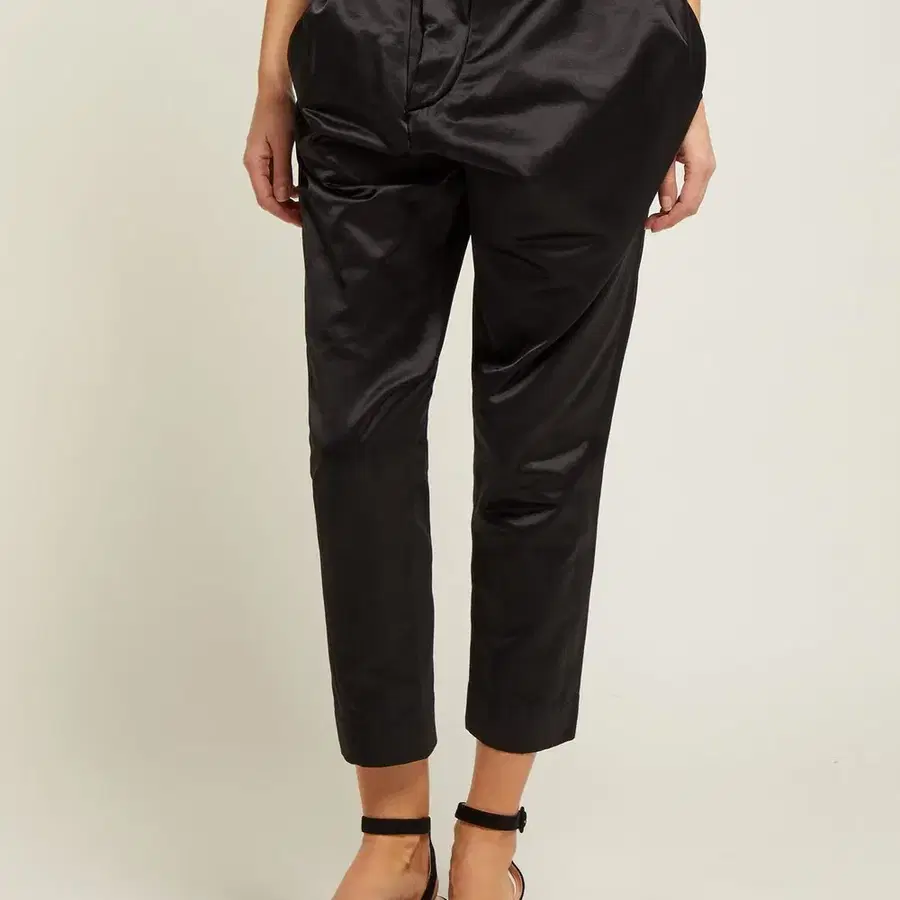 VIVIENNE WESTWOOD ANGLOMANIA 코튼 블렌드 비대칭 새틴 팬츠