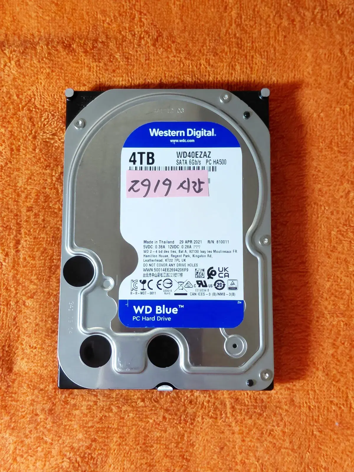 WD Blue HDD 4TB 5400/256M 2919시간