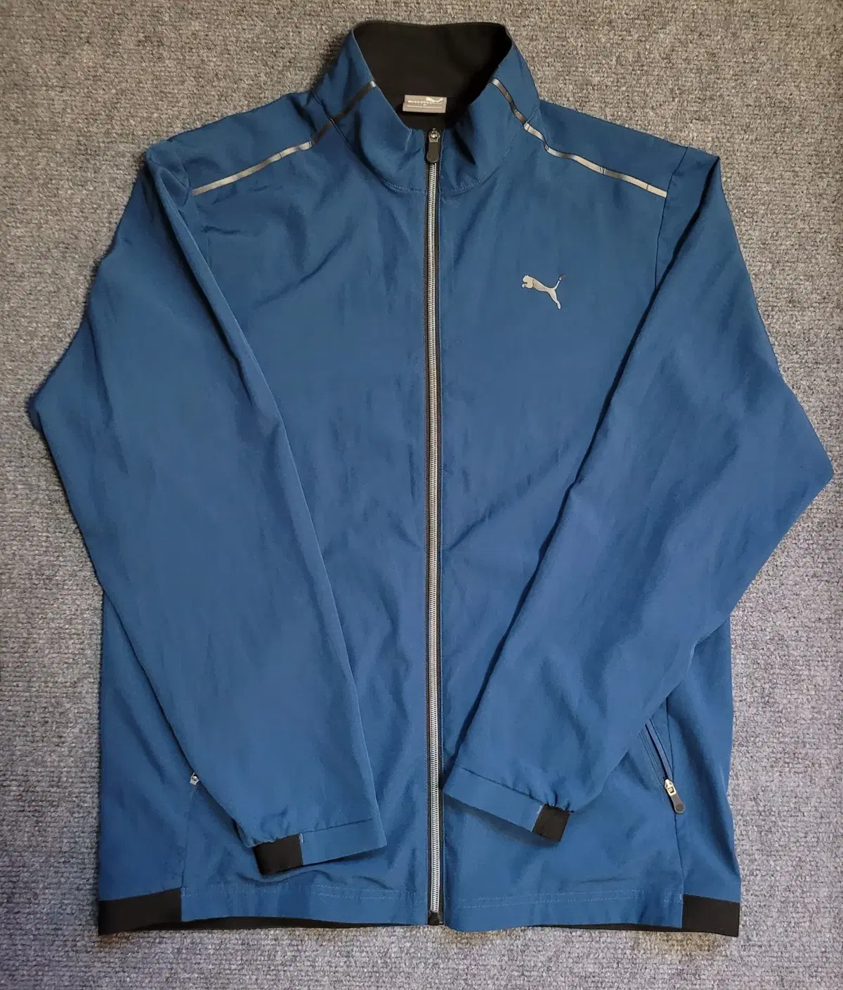 퓨마 골프(PUMA GOLF) 풀집업 바람막이 자켓 (딥블루)