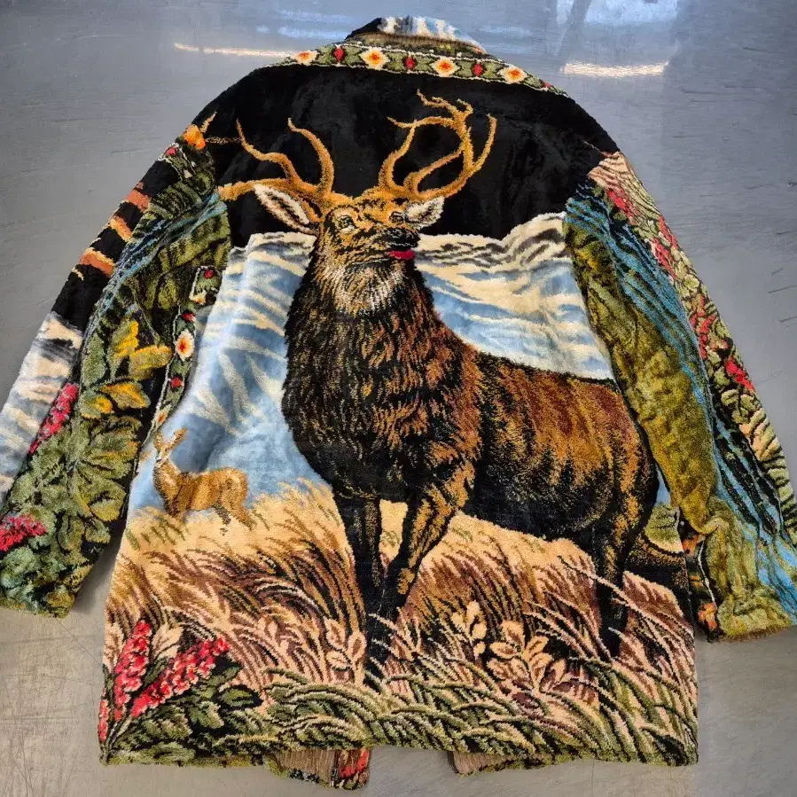 XL>7~80s Euro deer carpet jacket