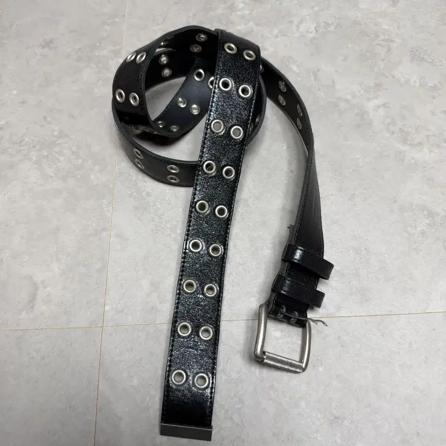 브랜디드 더블 아일렛 롱벨트