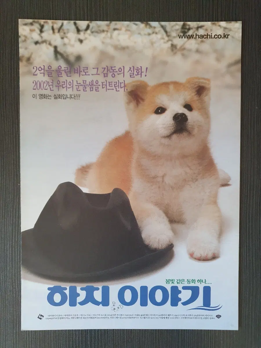 하치 이야기 일본 영화 전단지 2단접이 B5