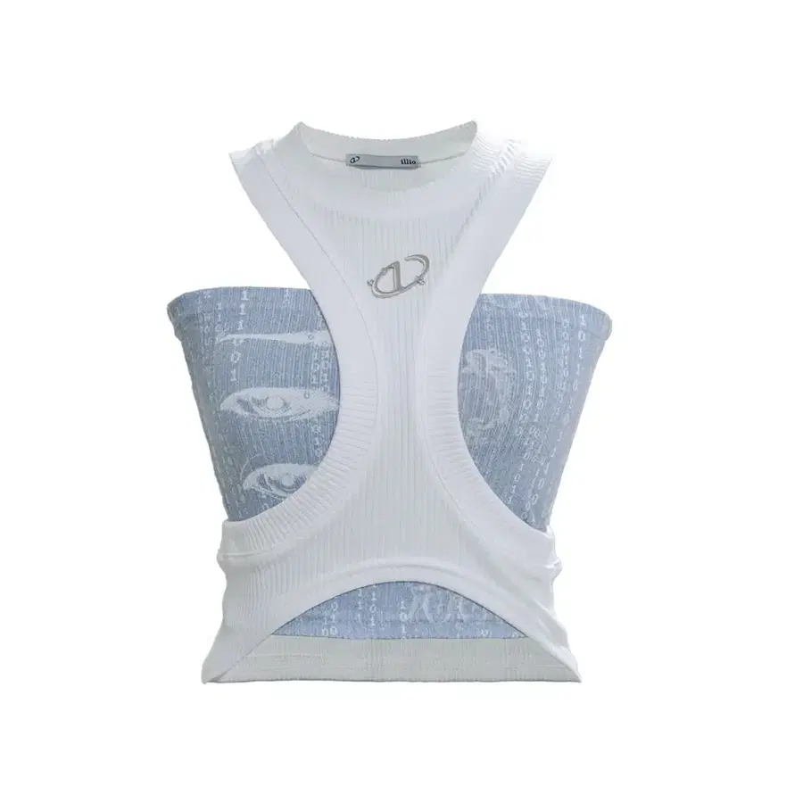 일리오 DENIMLIKE JERSEY LAYERED CROPTOP 크롭 탑