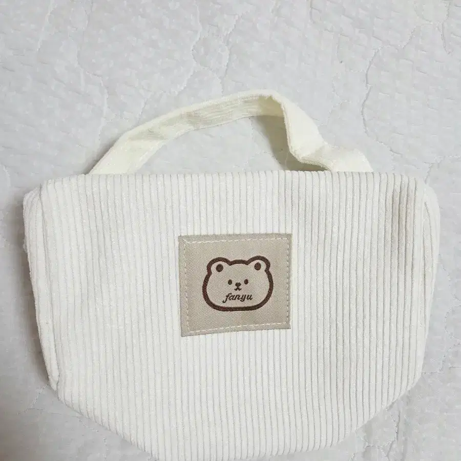 곰돌이 파우치 코듀로이 아이보리