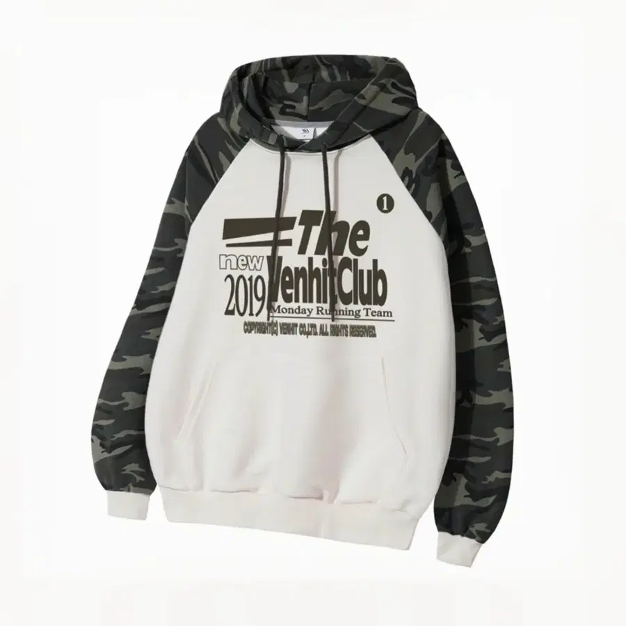 [벤힛] MRT 카모 래글런 후드티 L size 크림그린