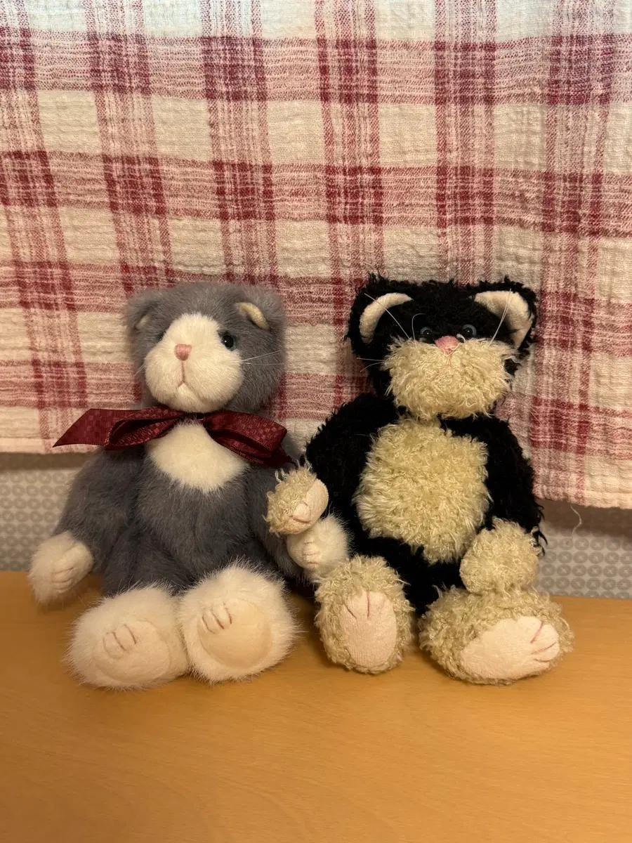 고양이 인형 2개 세트 블랙/그레이 보이즈베어