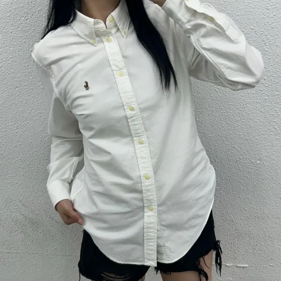 폴로 랄프로렌 옥스포드 화이트 셔츠 S