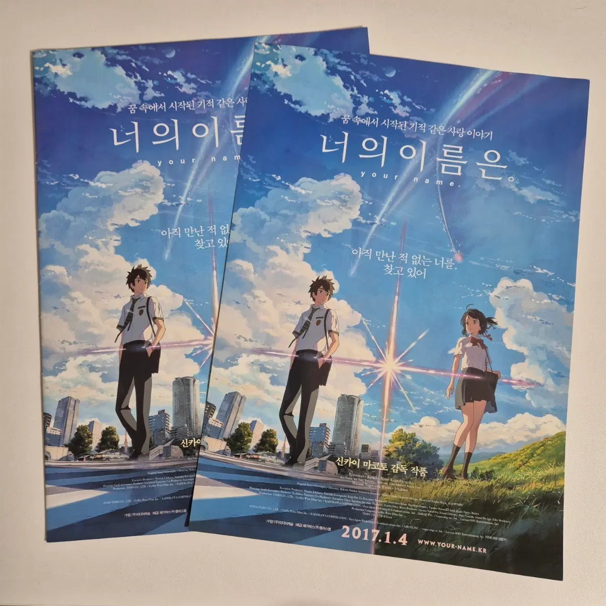 신카이 마코토) 너의 이름은 2017 팜플렛 2종 (낱장+접이식) 세트