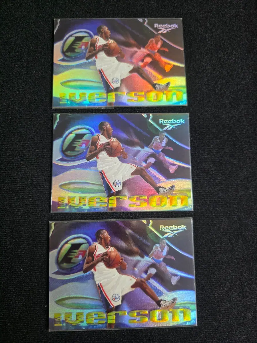 1997-98 Skybox Premium - Reebok Allen Iverson Allen Iverson 브론즈 실버 골드 세트