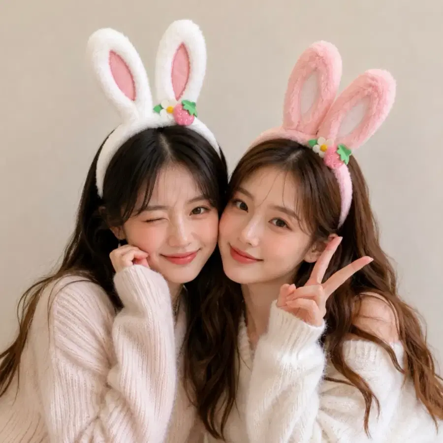토끼 머리띠 파티 할로윈 2개 세트
