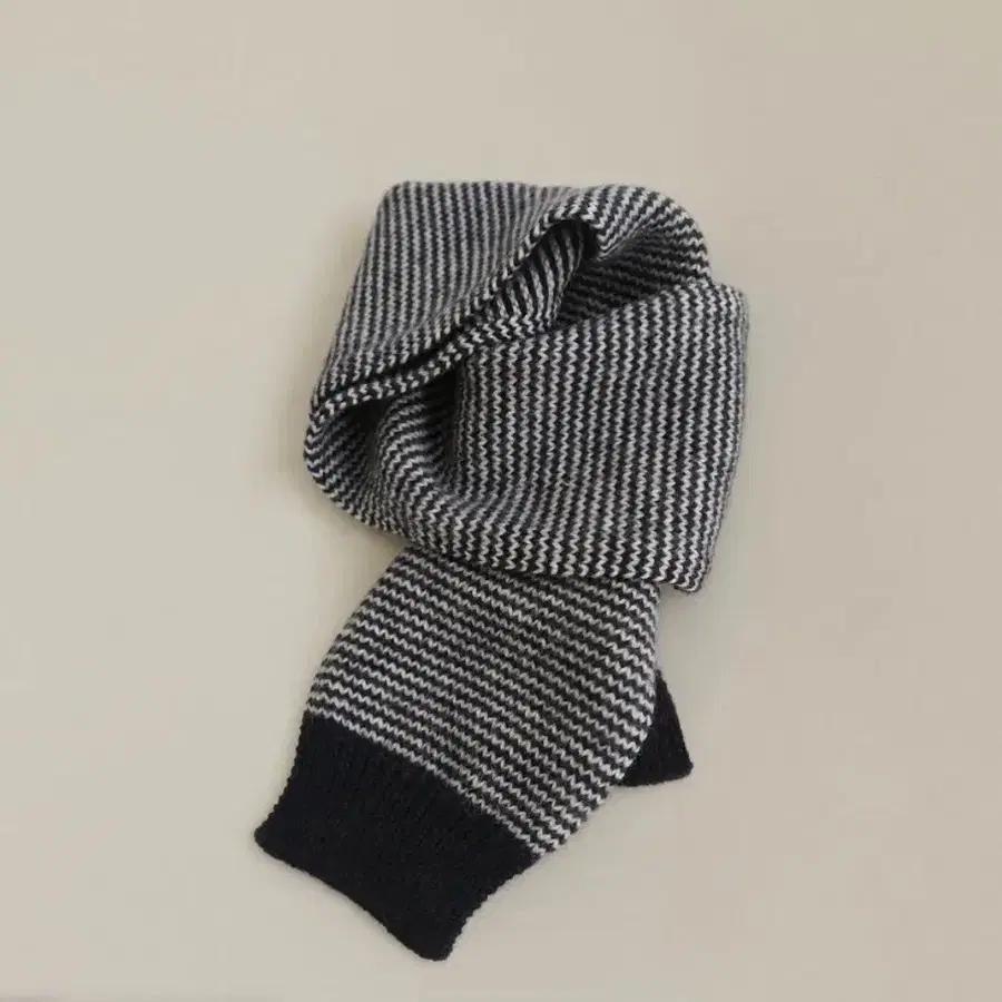 (새상품)낫띵리튼 카론 머플러 Caron stripe knit muffler (Dark navy)