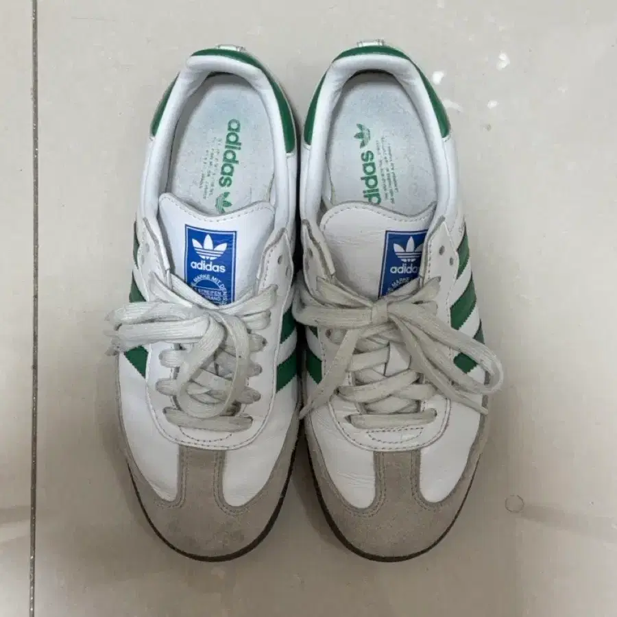 아디다스 삼바 화이트 그린 230