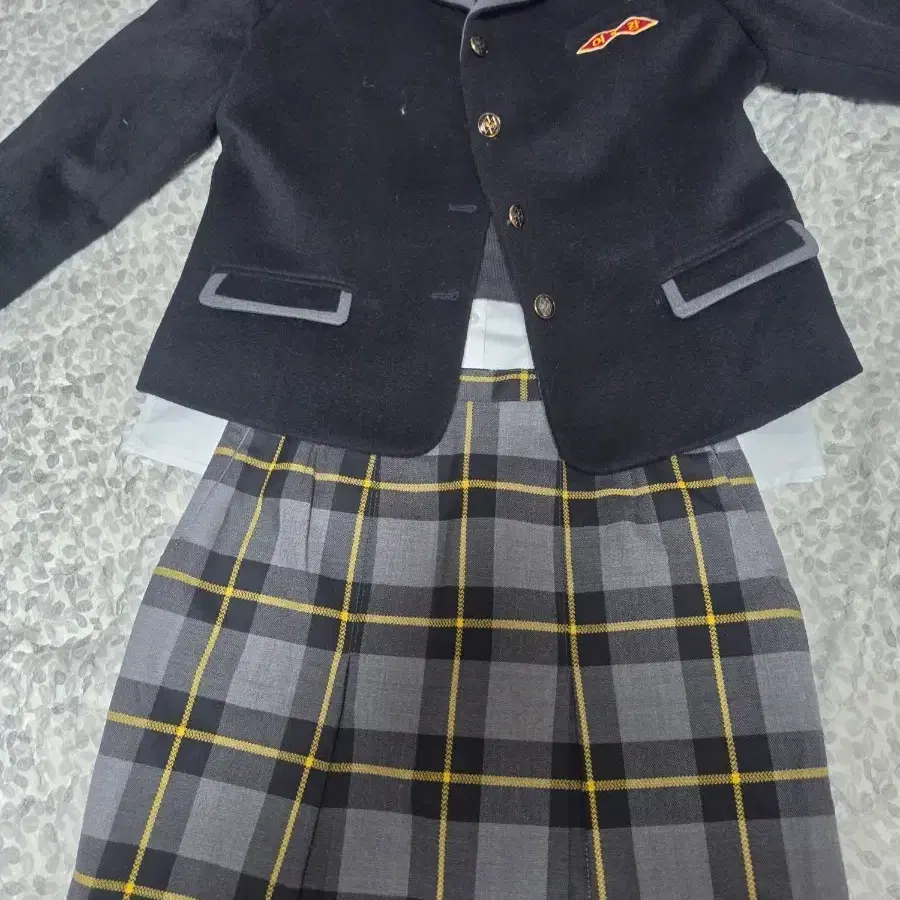 교복 세트 여아 체크 치마 블라우스 자켓