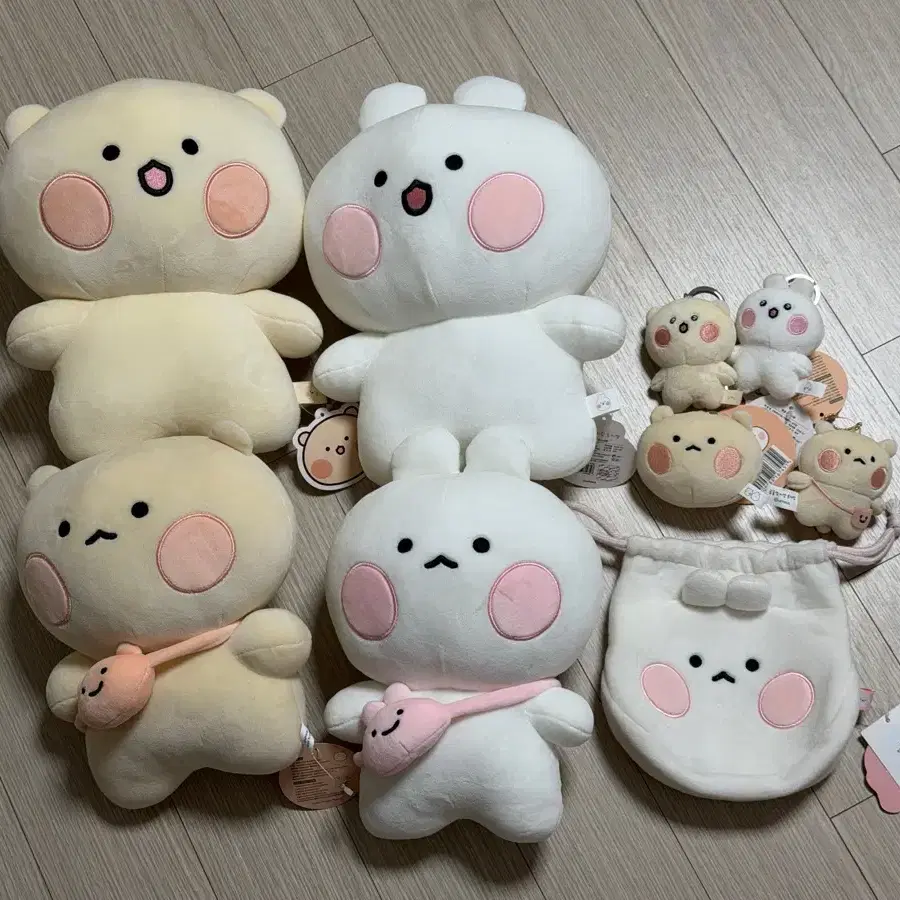 곰돌찡 토끼찡 인형 키링 파우치 일괄