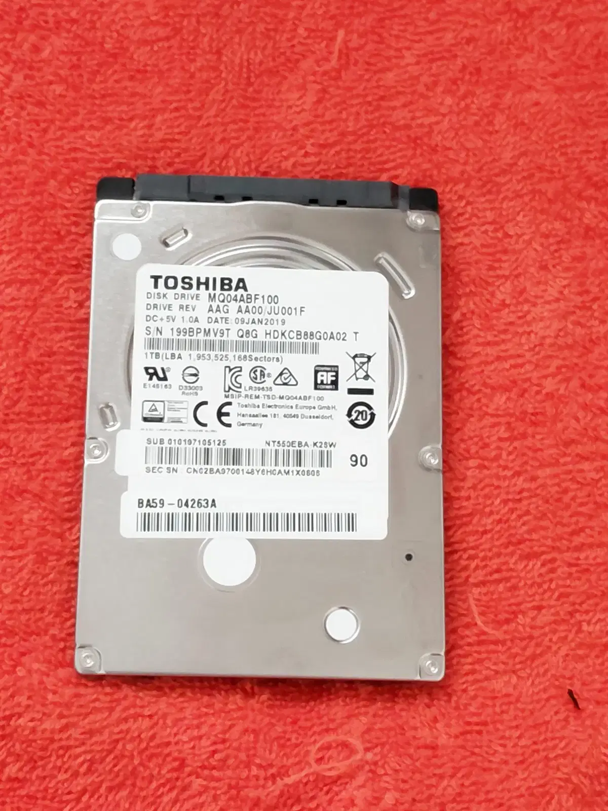 노트북 하드 도시바 HDD 1TB 2.5인치 슬림
