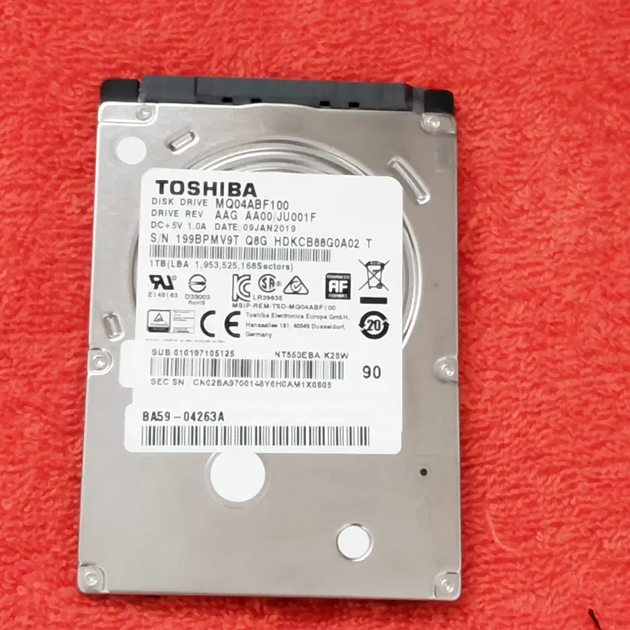 노트북 하드 도시바 HDD 1TB 2.5인치 슬림