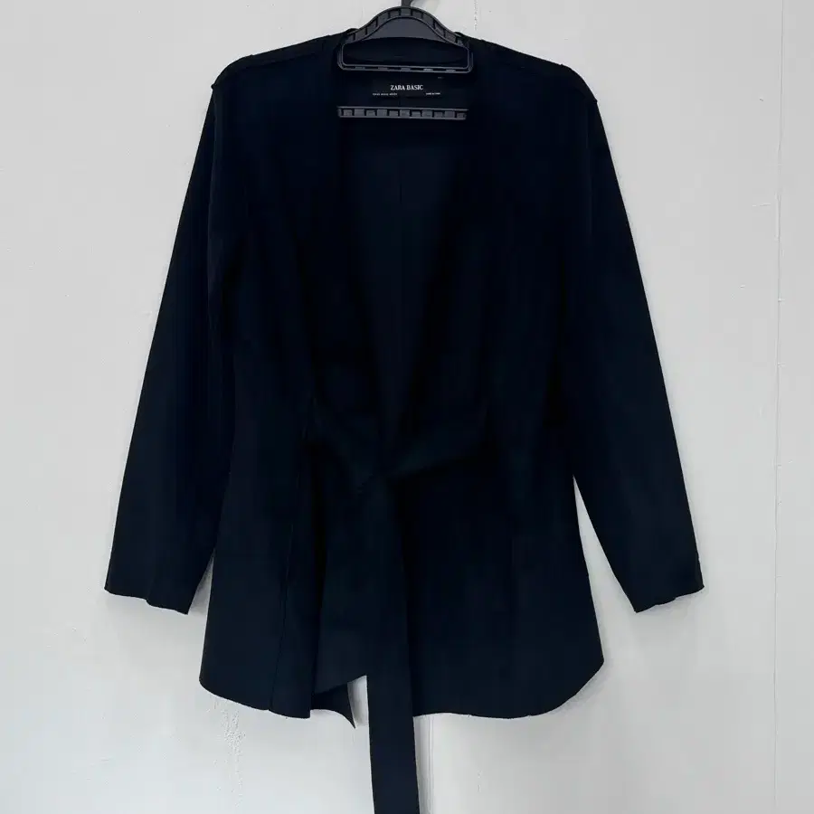 [XS] 자라 ZARA 스웨이드 리본벨트 자켓 블랙