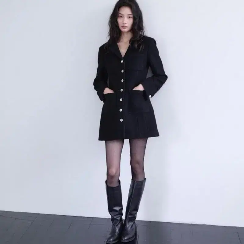 윤슬샵 트위드 원피스 자켓