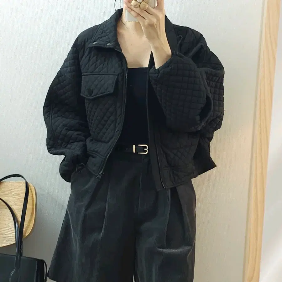 (M)자라 여성 퀼팅 하이넥 집업 긴팔 점퍼 블랙 H2W5059