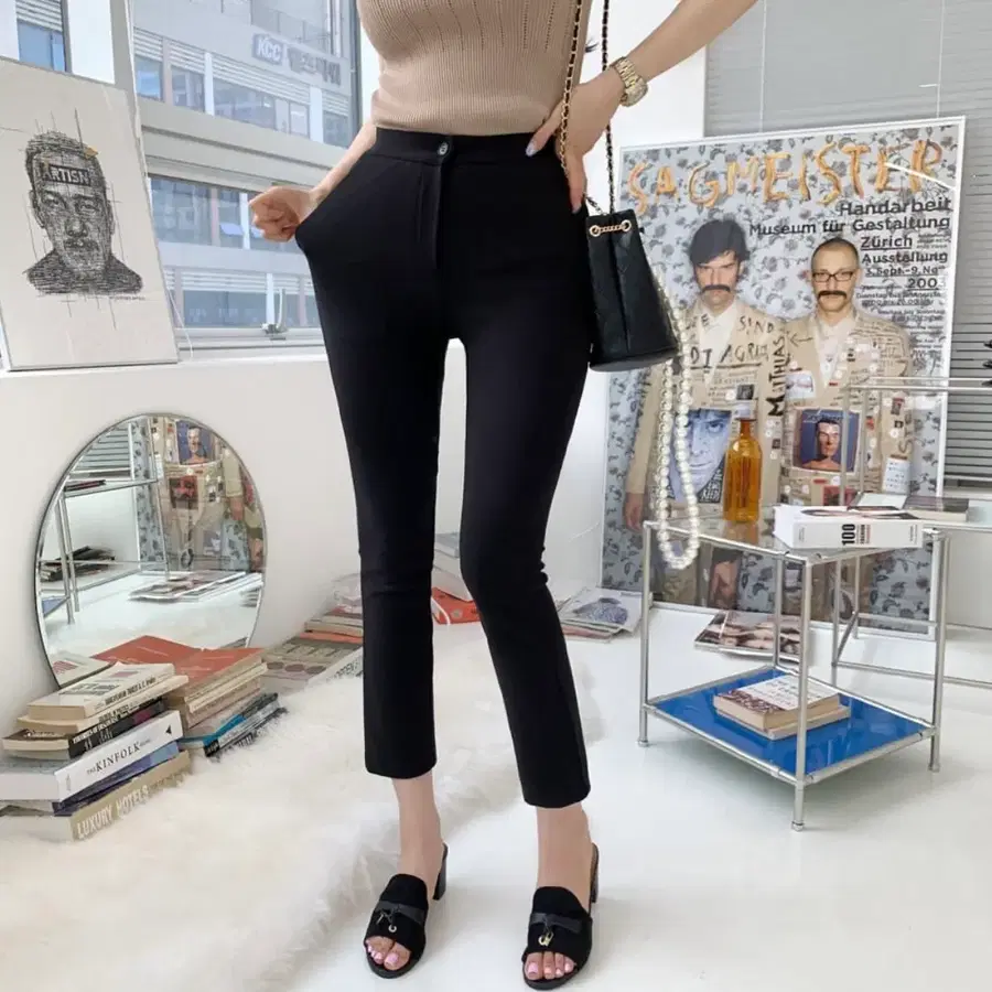 수입의류 키작녀 쫀득 스판 슬랙스