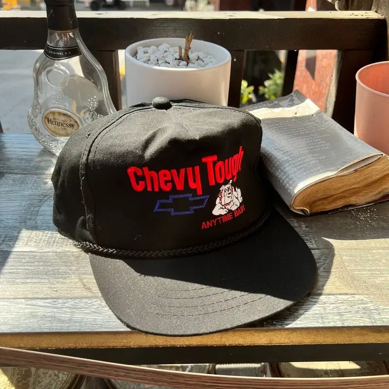 90s Chevy Tough bulldog 로고 모자 캡 s12722