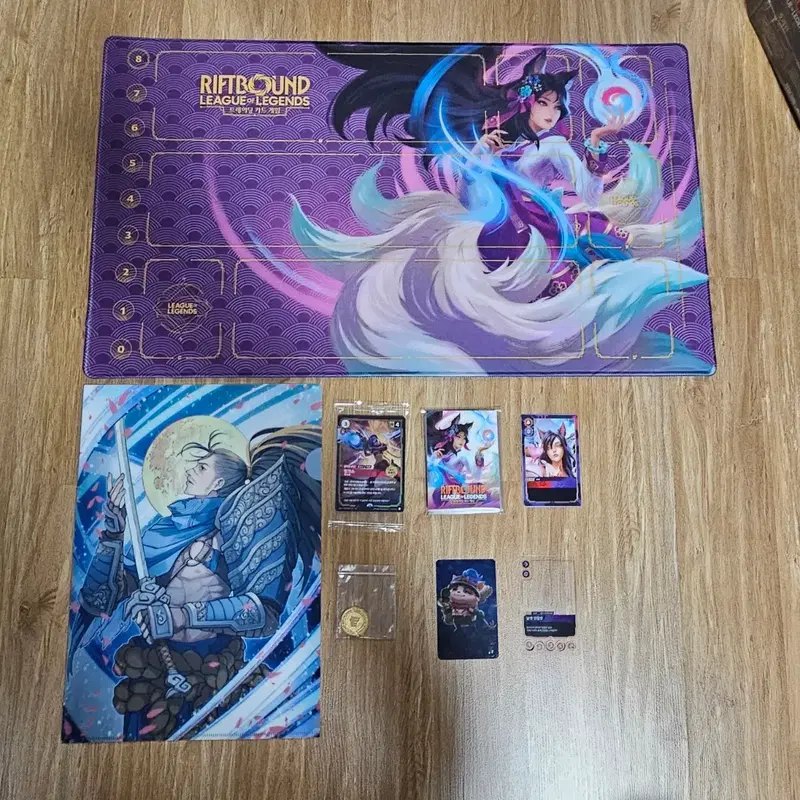 LoL Riftbound: Origins 리그 오브 레전드 리프트바운드 RIFTBOUND 오리진 아리 플레이매트장패드 용산 ggx 기념토큰 야스오 L홀더 등 굿즈 일괄