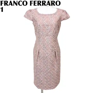 새상품급 ] FRANCO FERRARO 반팔 원피스 1 핑크 꽃무늬 자수 레이스