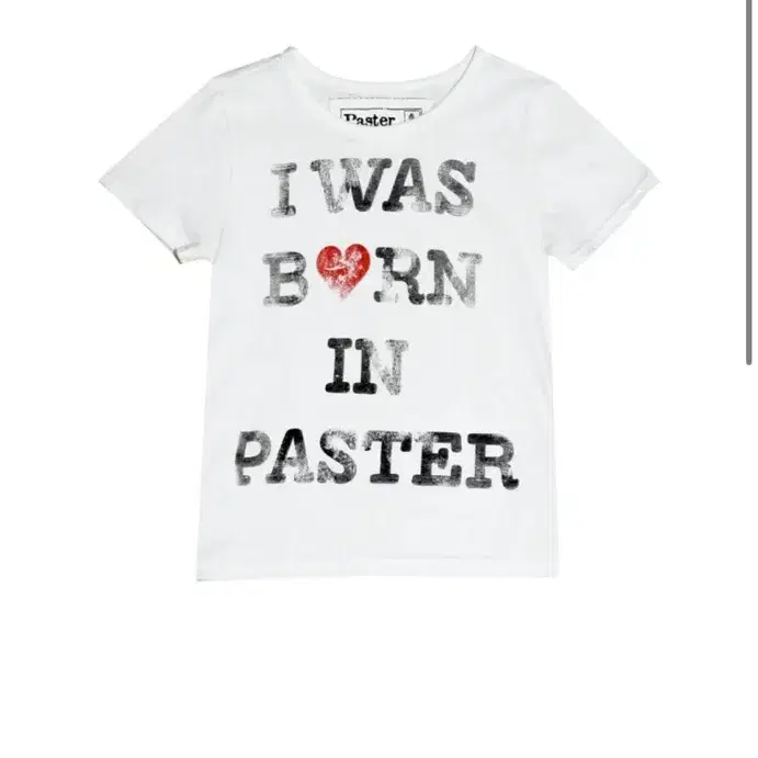 paster I WAS BORN IN T-SHIRT, WHITE