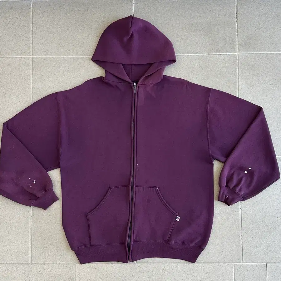 90s 빈티지 러셀 후드집업 퍼플 XL USA