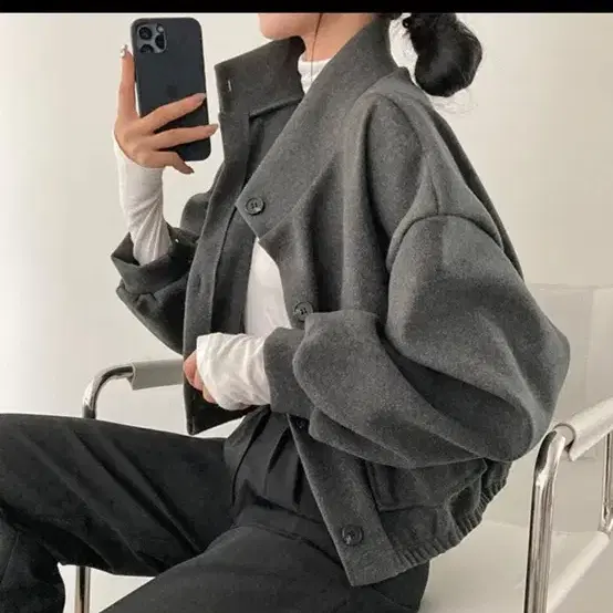 크롭 밴딩 숏코트 자켓