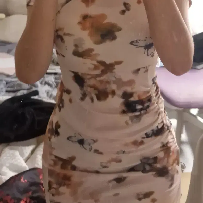나비 패턴 치파오