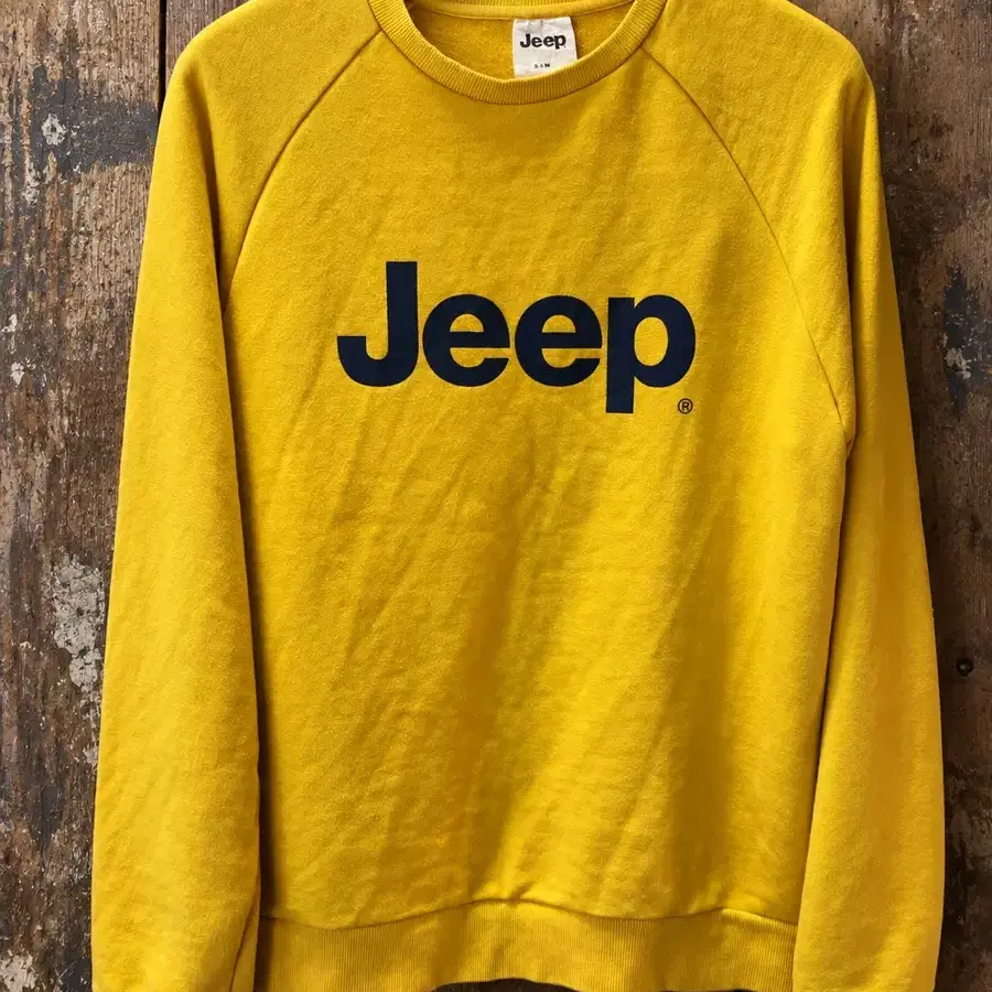 Jeep 옐로우 로고 머스터드 맨투맨 | Size 105