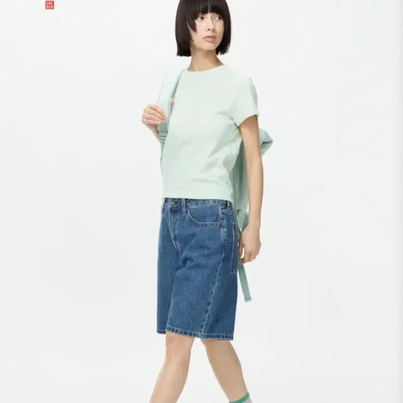 유니클로 데님 진청 숏팬츠 25사이즈