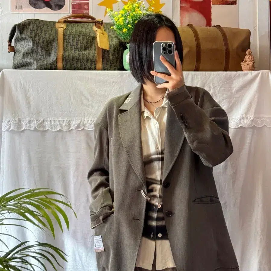 메종 미하라 야스히로 와이드 헤링본 자켓