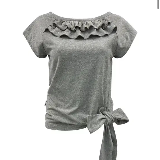 체메씨 프릴 타이 티셔츠 그레이 frill tie tee