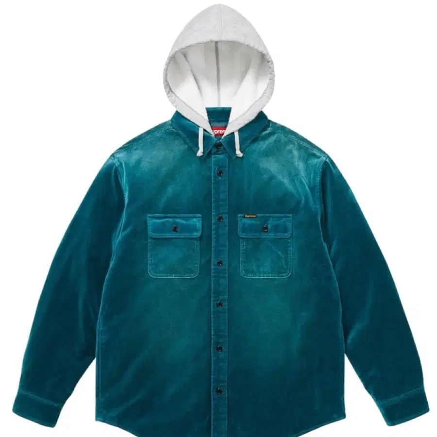 (XL) 25FW Supreme 슈프림 퀄티드 후드 벨벳 셔츠 틸