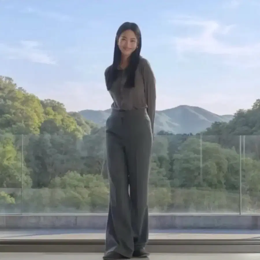 새상품) 롱 부츠컷 슬랙스 애쉬그레이