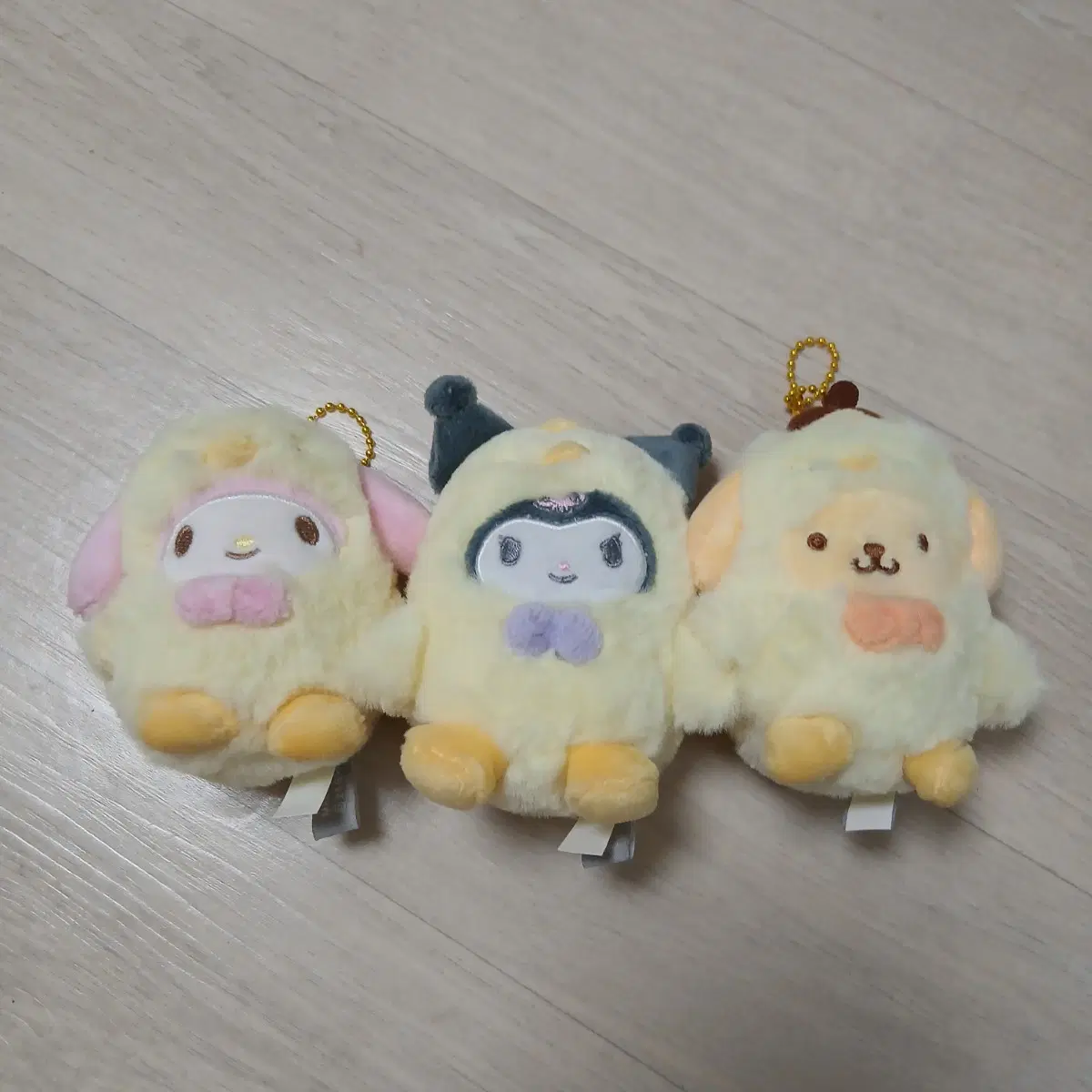 산리오 쿠로미 마이멜로디 폼폼푸린 병아리 8cm 인형 키링