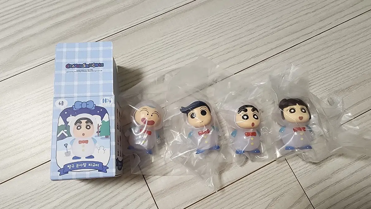 크레용신짱 짱구 눈사람 피규어 (짱구, 훈이, 철수, 수지)