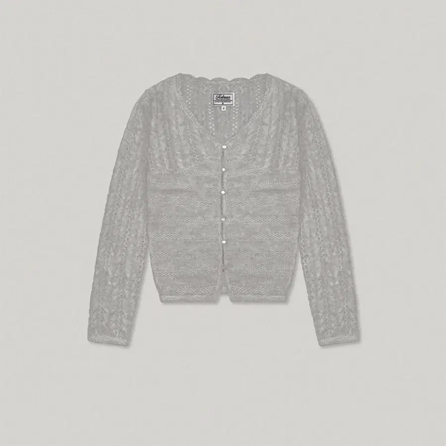 폴뉴아 헤어리 가디건 HAIRY CABLE CARDIGAN (MELANGE GRAY)