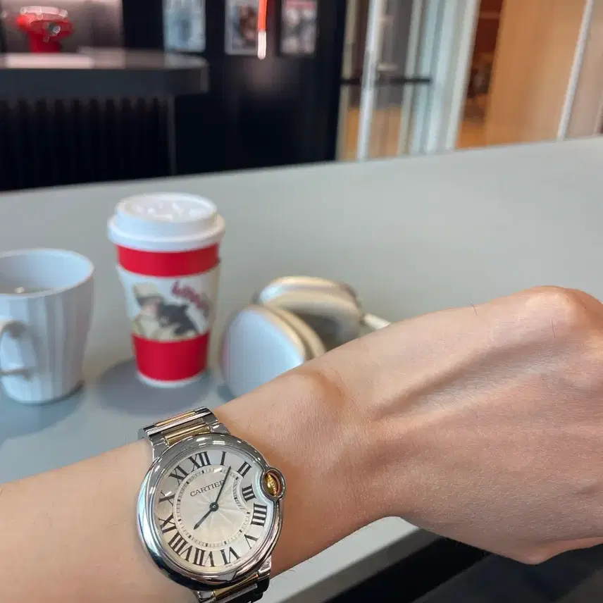 까르띠에 CARTIER 발롱 블루 드 18k 옐로우 골드 콤비 워치 36mm 사진 6