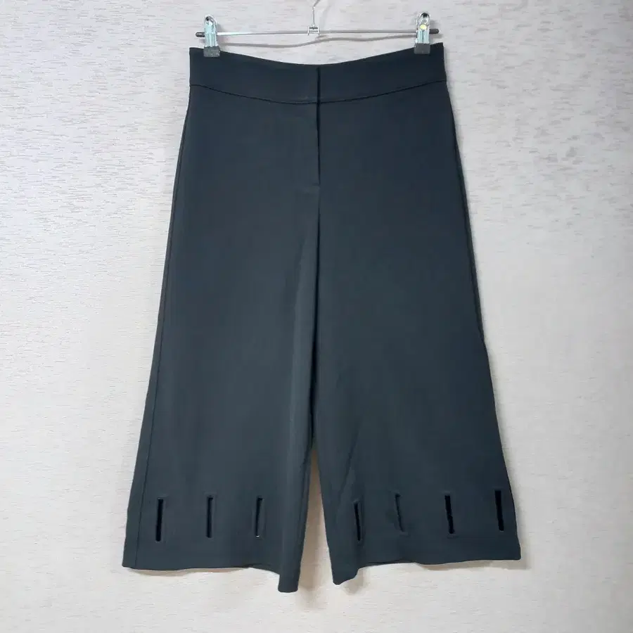 B9-20/마인 밑단펀칭 블랙 와이드팬츠 봄가을 여성