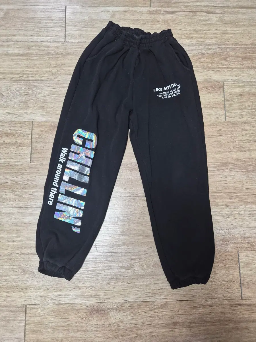 더데이걸즈 블랙 기모 조거팬츠 160