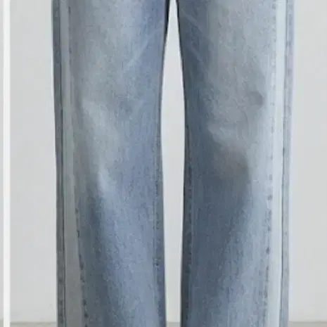 연청 컬러 블록 와이드 데님 팬츠