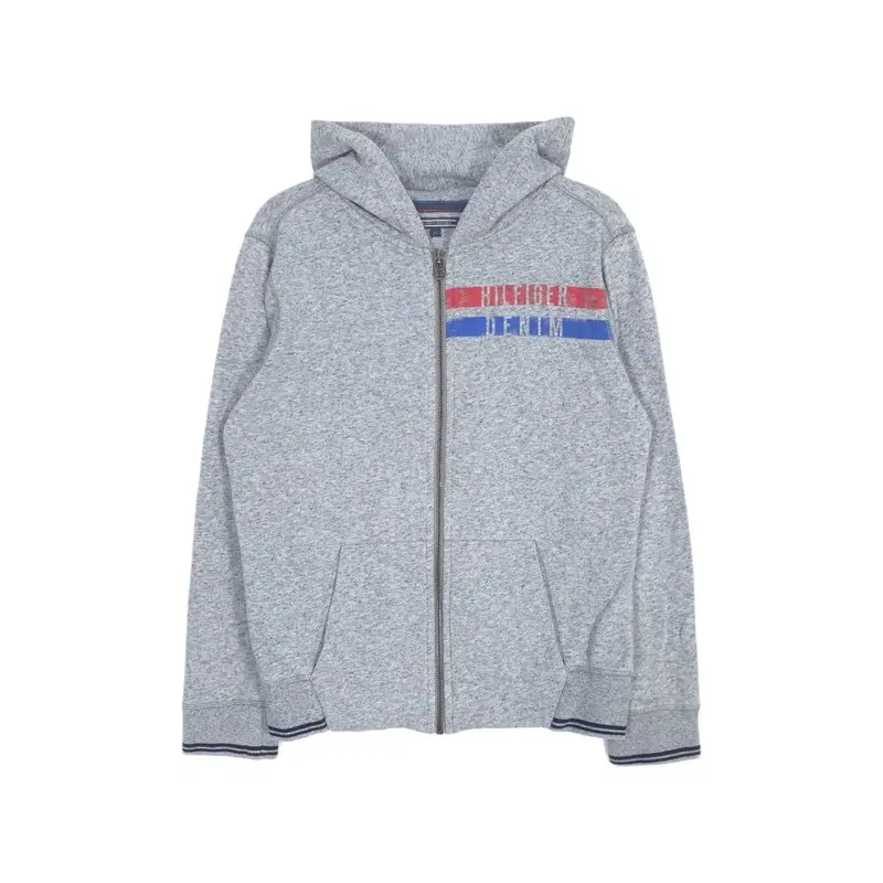 TOMMY HILFIGER 체스트 로고 그레이 후드집업 152