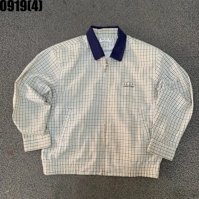 노바 체크 골프 자켓 네이비 카라 100 0919