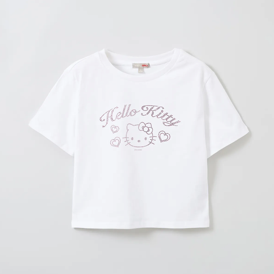 스파오 키티 크롭 반팔 티셔츠(WHITE)_SPRLE25U06