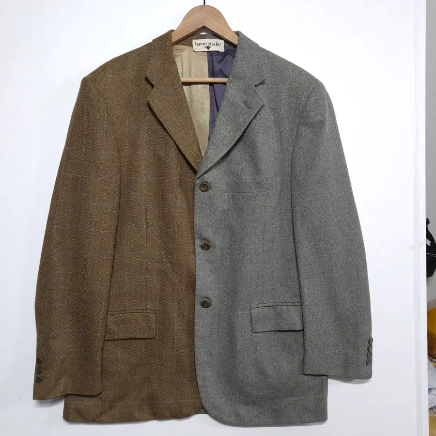 Havre Studio 55~66 투톤 리워크 빈티지 블레이저 해외$439