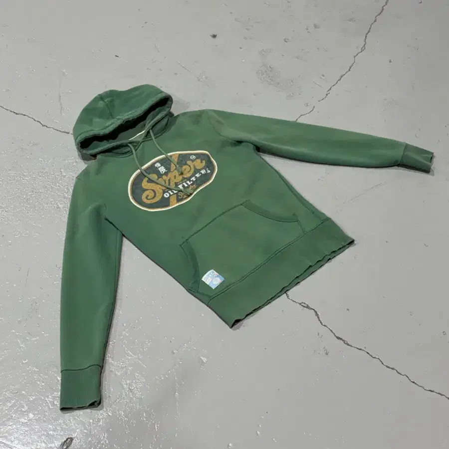 슈퍼드라이(SUPERDRY) 터키 생산 Y2K 빈티지 페이딩 그린 후드 스웻셔츠