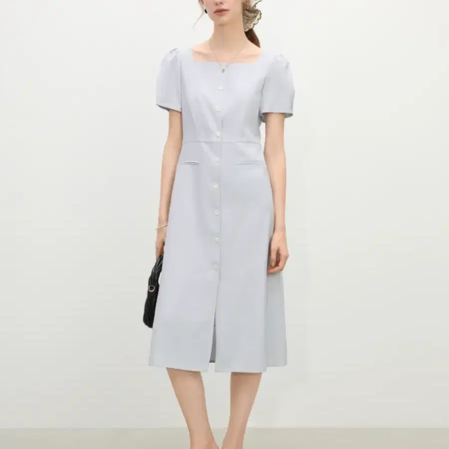 정가17만원/ 1회착용/ 웬스데이 딜라잇 원피스 WD_Temperament button dress_2color